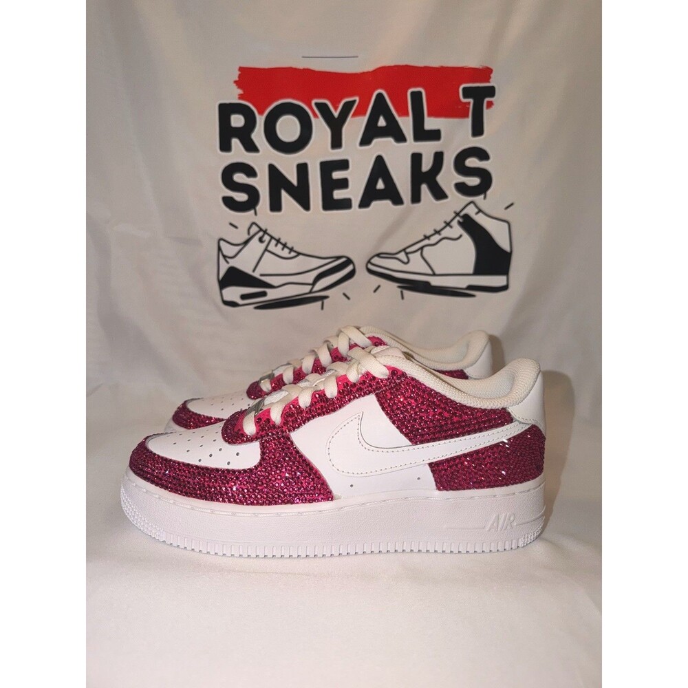 Air Force 1 Low Pink Rhinestone Custom Size 6y/7.5w
